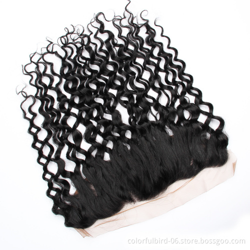 10a Raw Indian Remy Hair Weave Vendors 13*4 frontal Human Hair Water Wave Virgin Cuticle Aligned Hair Wholesale